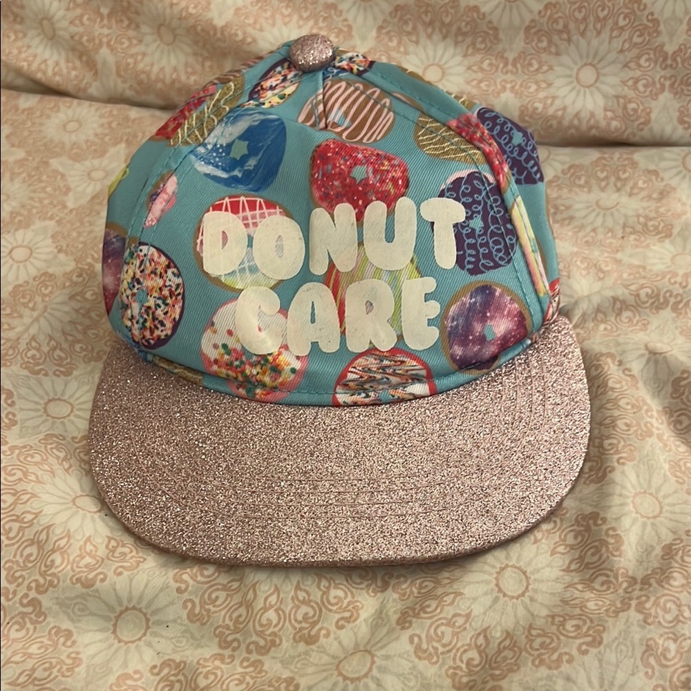 Donut Print Cap with Glitter Brim